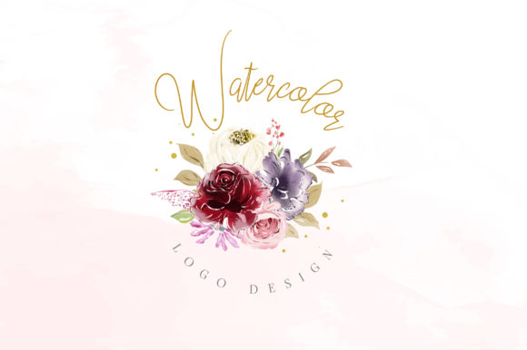 Download Burgundy Watercolor Floral Logo Template - Premium Resources