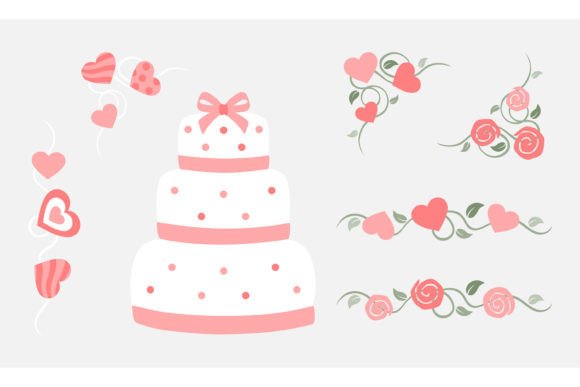 Download Wedding Cake and Border Design Element - Design element Collection