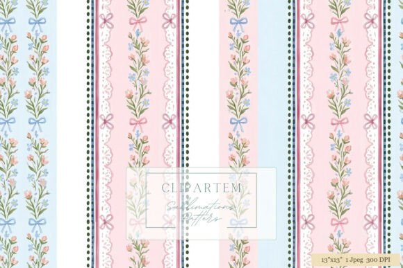 Download Floral Stripe Sublimation Pattern Design - Premium Resources
