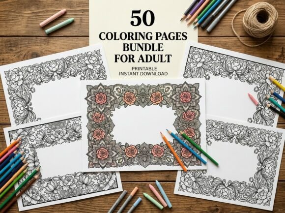 Download Beautiful Floral Mandala Frame Coloring - Floral mandala Collection
