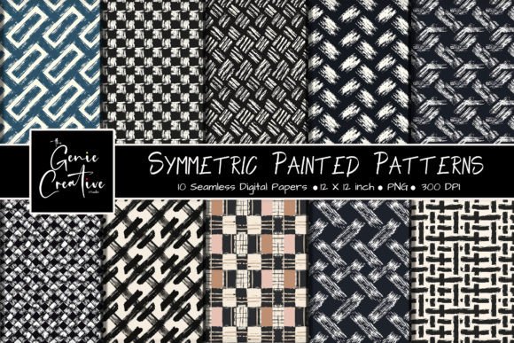 Download Symmetric Painted Seamless Patterns Set - Premium Resources