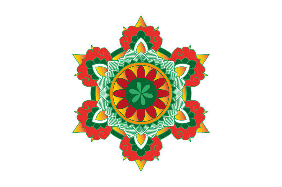 Download Mandala Design Element with Color - Design element Collection